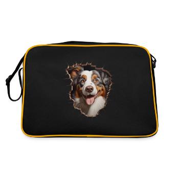 Australian Shepherd Owner - Perfect Aussie - Retro Tasche - Schwarz/Gold - Hinten