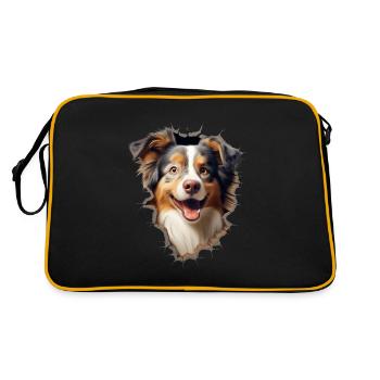 Australian Shepherd Owner - Perfect Aussie - Retro Tasche - Schwarz/Gold - Hinten