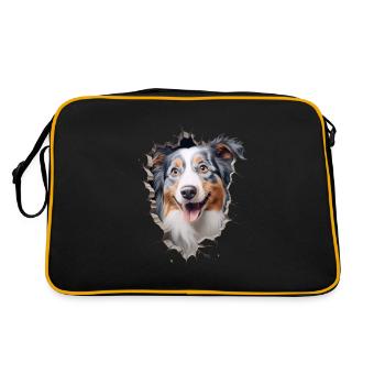 Australian Shepherd Owner - Perfect Aussie - Retro Tasche - Schwarz/Gold - Hinten