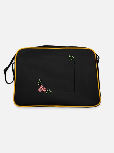 Design your own floral frame - Retro Bag - black/gold - Back