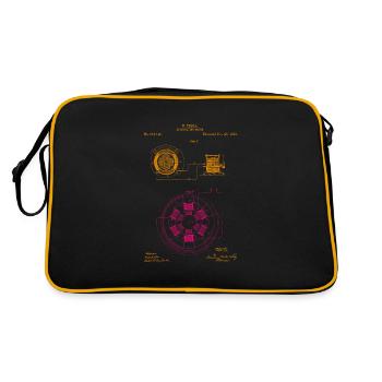 Tesla Nikola, Tesla Nikola Tesla, energy, - Retro Bag - black/gold - Back