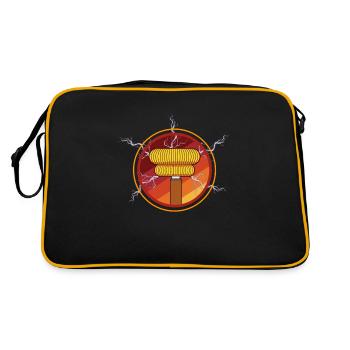 Tesla Nikola, Tesla Nikola Nikola, energy, - Retro Bag - black/gold - Back