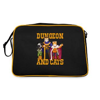 dungeon cats, dungeon cats game, rpg, - Retro Bag - black/gold - Back