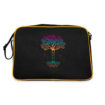 Arbre de vie, arbre de vie, génétique, - Sac Retro - noir/or - Dos