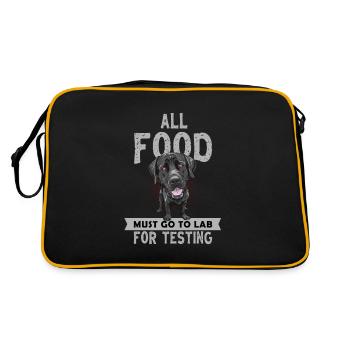 Labrador, Labrador Hund, Hundehalter, - Retro Tasche - Schwarz/Gold - Hinten
