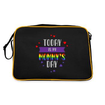 Lgbt, Lgbt Regenbogen, Schwul, - Retro Tasche - Schwarz/Gold - Hinten