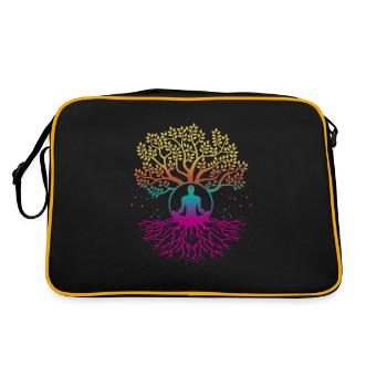 Yoga, Yoga Meditation, Hatha, - Sac Retro - noir/or - Dos