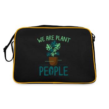 plante, plante d’intérieur, plantes, - Sac Retro - noir/or - Dos