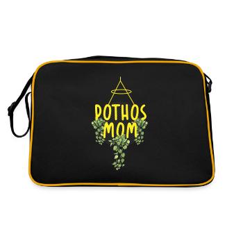 plante, plante de pothos, plantes, - Sac Retro - noir/or - Dos