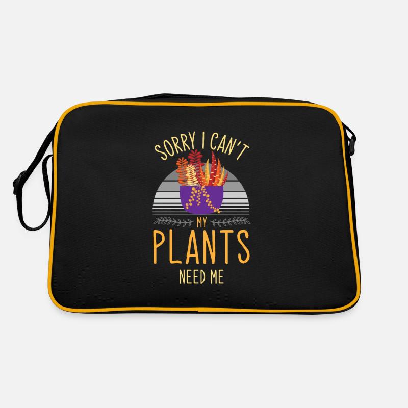 Pflanze, Pflanze Pflanzen, Efeutute, - Retro Tasche - Schwarz/Gold