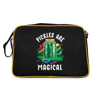 Cucumber, cucumber vinegar cucumber, plants, - Retro Bag - black/gold - Back