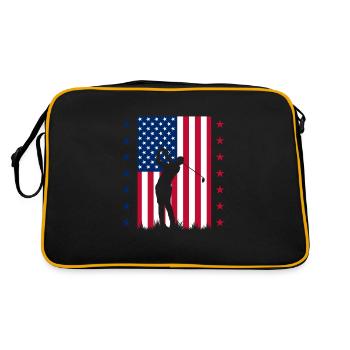 4th of july, 4th of july golf, american golf, USA - Retro Tasche - Schwarz/Gold - Hinten