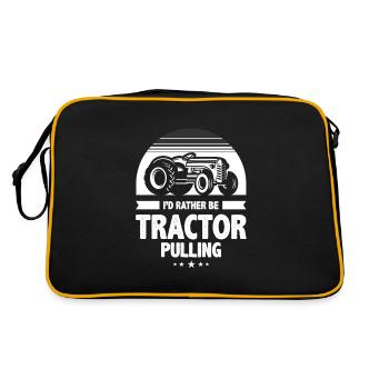 tractor pulling, tractor pulling tractors, - Retro Bag - black/gold - Back