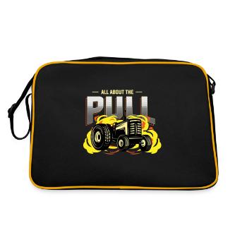 tractor pulling, tractor pulling tractor, racing, - Retro Bag - black/gold - Back