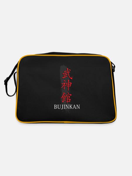 Bujinkan, Bujinkan ninja, kanji, - Sac Retro - noir/or - Dos