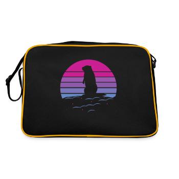 marmot, marmot animal, rodent, - Retro Bag - black/gold - Back
