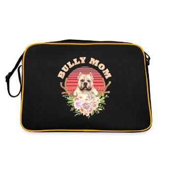 American Bully, American Bully Hund, Mama, - Sac Retro - noir/or - Dos
