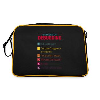 tech, tech tech support, geek, - Retro Bag - black/gold - Back