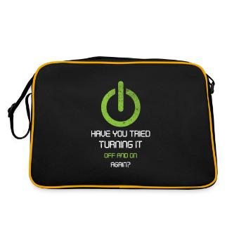 tech, tech desk, developer, - Retro Tasche - Schwarz/Gold - Hinten