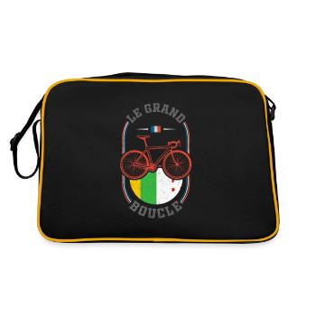 tour france, tour france tour radfahren, - Retro Tasche - Schwarz/Gold - Hinten