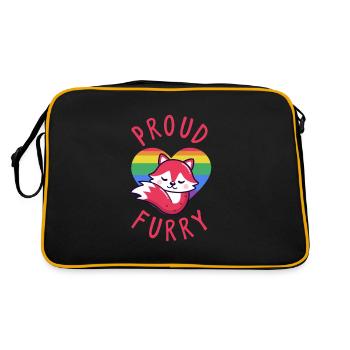 Furry, Furry furry fandom, chat, - Sac Retro - noir/or - Dos