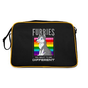 Furry, Furry Wolf, Cosplay, - Sac Retro - noir/or - Dos