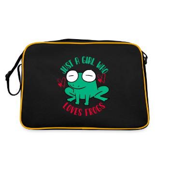 Grenouille, grenouille animal, crapaud, - Sac Retro - noir/or - Dos