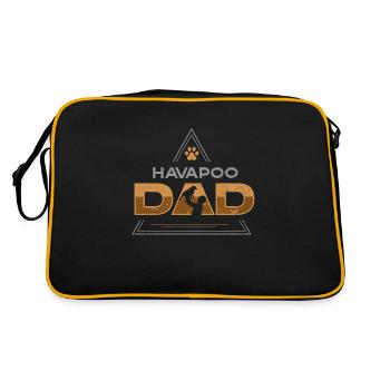 havapoo, havapoo yorkiepoo, havapoo himmel, - Retro Tasche - Schwarz/Gold - Hinten
