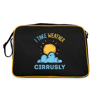 Meteorologie, Meteorologie Verfolger, Sturmjäger, - Retro Tasche - Schwarz/Gold - Hinten