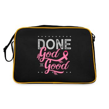 Chemo, chemo breast cancer, pink bow, - Retro Bag - black/gold - Back
