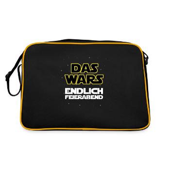 Das wars, endlich Feierabend - Retro Tasche - Schwarz/Gold - Hinten