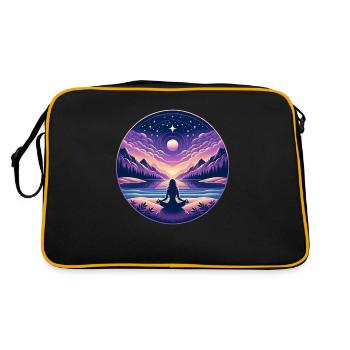 Serene Meditation Design - Retro Bag - black/gold - Back