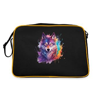 magic wolf - Retro Tasche - Schwarz/Gold - Hinten