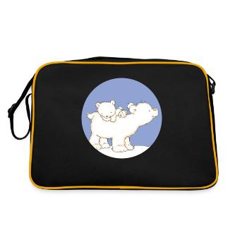 Baby Polar Bear with Dad - Sac Retro - noir/or - Dos