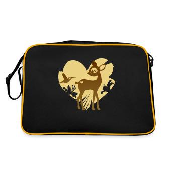Rehkitz - Retro Tasche - Schwarz/Gold - Hinten