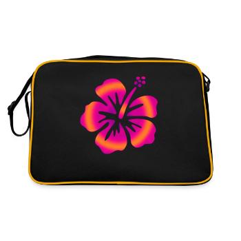 Hibiscus rose - Sac Retro - noir/or - Dos
