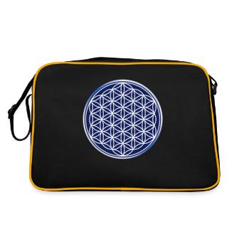 The Flower of Life in the star sky - Retro Bag - black/gold - Back