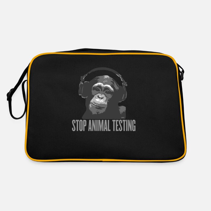 DJ MONKEY stop animal testing by wam Retro Tasche