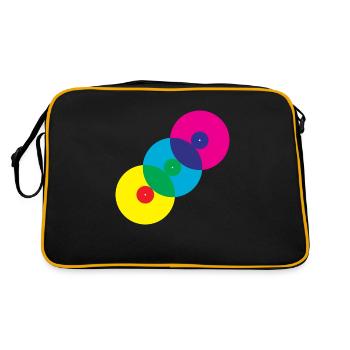 Vinyl Records (Diagonal) - Retro Bag - black/gold - Back