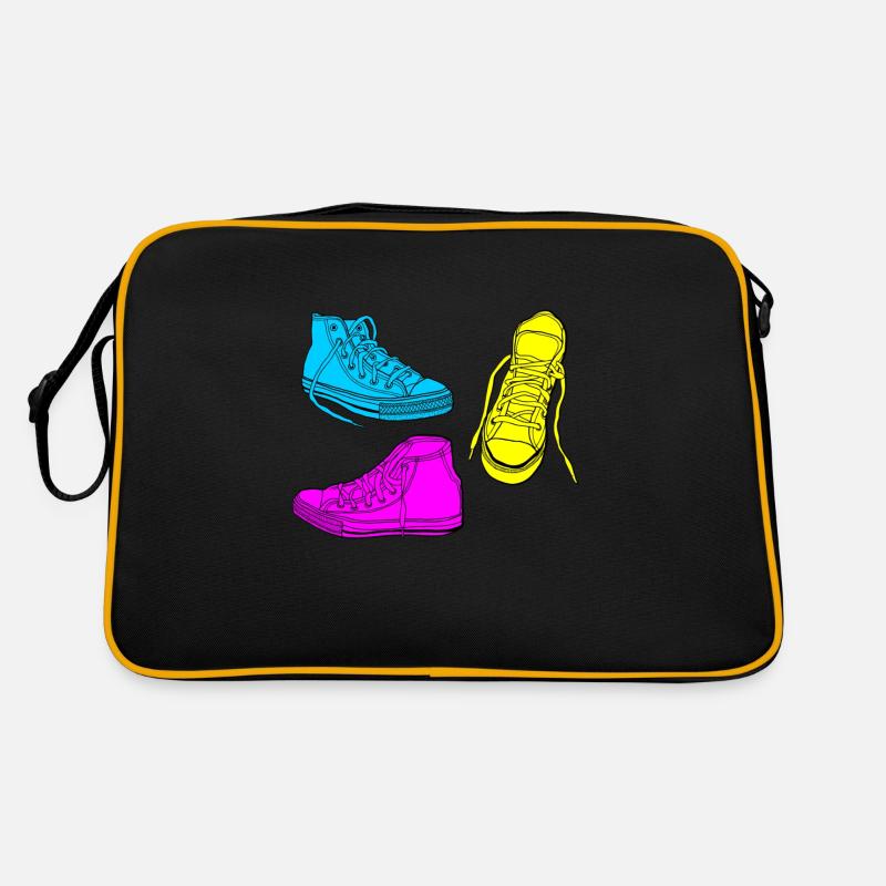 Trainer farbigen - Retro Tasche - Schwarz/Gold