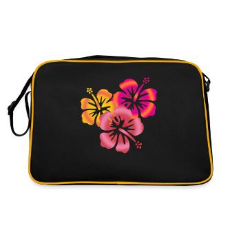 BALI fleurs d'hibiscus - Sac Retro - noir/or - Dos