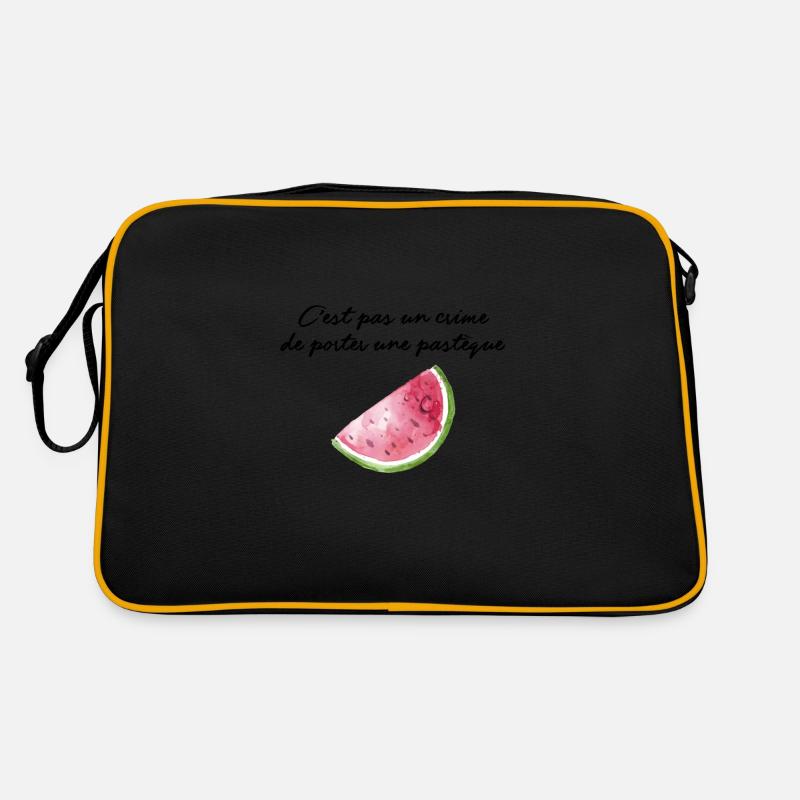 C'est pas un crime de porter une pastèque - Sac Retro - noir/or