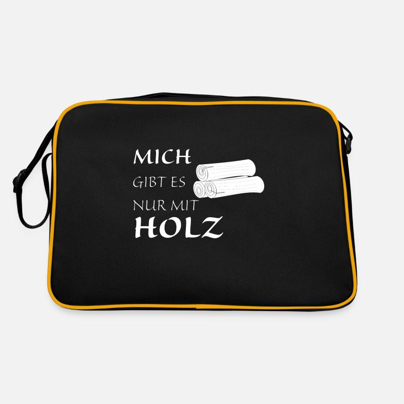 Nur mit Holz Retro Tasche