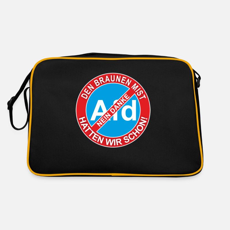 Afd Nein Danke - Retro Tasche - Schwarz/Gold