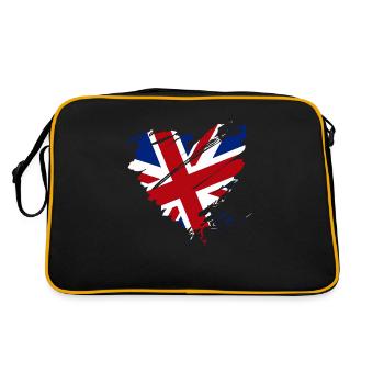 Coeur Grande-Bretagne Angleterre Football Union Jack Pub - Sac Retro - noir/or - Dos