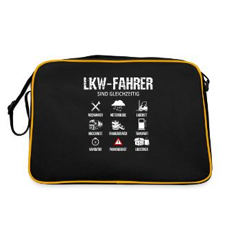 LKW-Fahrer sind gleichzeitig - Retro Tasche - Schwarz/Gold - Hinten