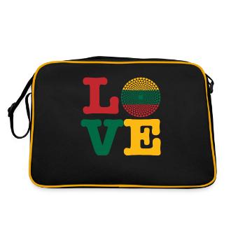LITHUANIA HEART - Retro Bag - black/gold - Back