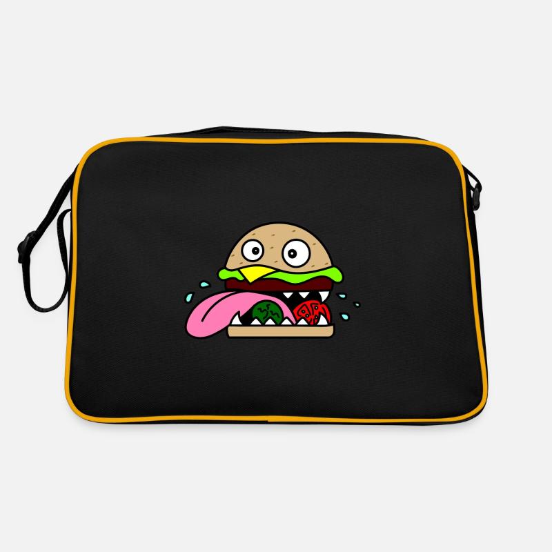 Crazy Burger - Retro Tasche - Schwarz/Gold