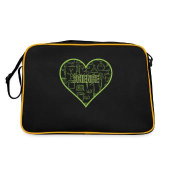 SCIENCE HERZ HEAT - Retro Tasche - Schwarz/Gold - Hinten