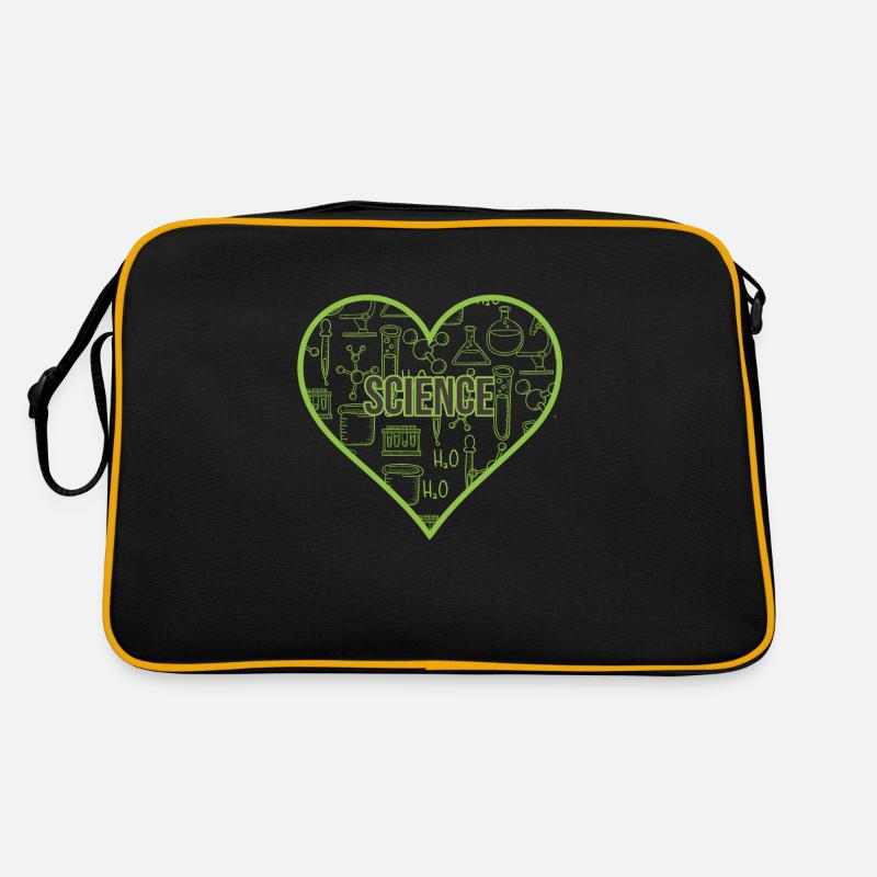 SCIENCE HERZ HEAT - Retro Tasche - Schwarz/Gold